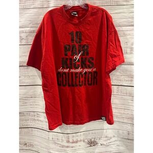 Sneaker Fiend Mens Red Graphic T-Shirt 10 Pair of Kicks Collector Tee 2XL